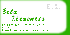 bela klementis business card